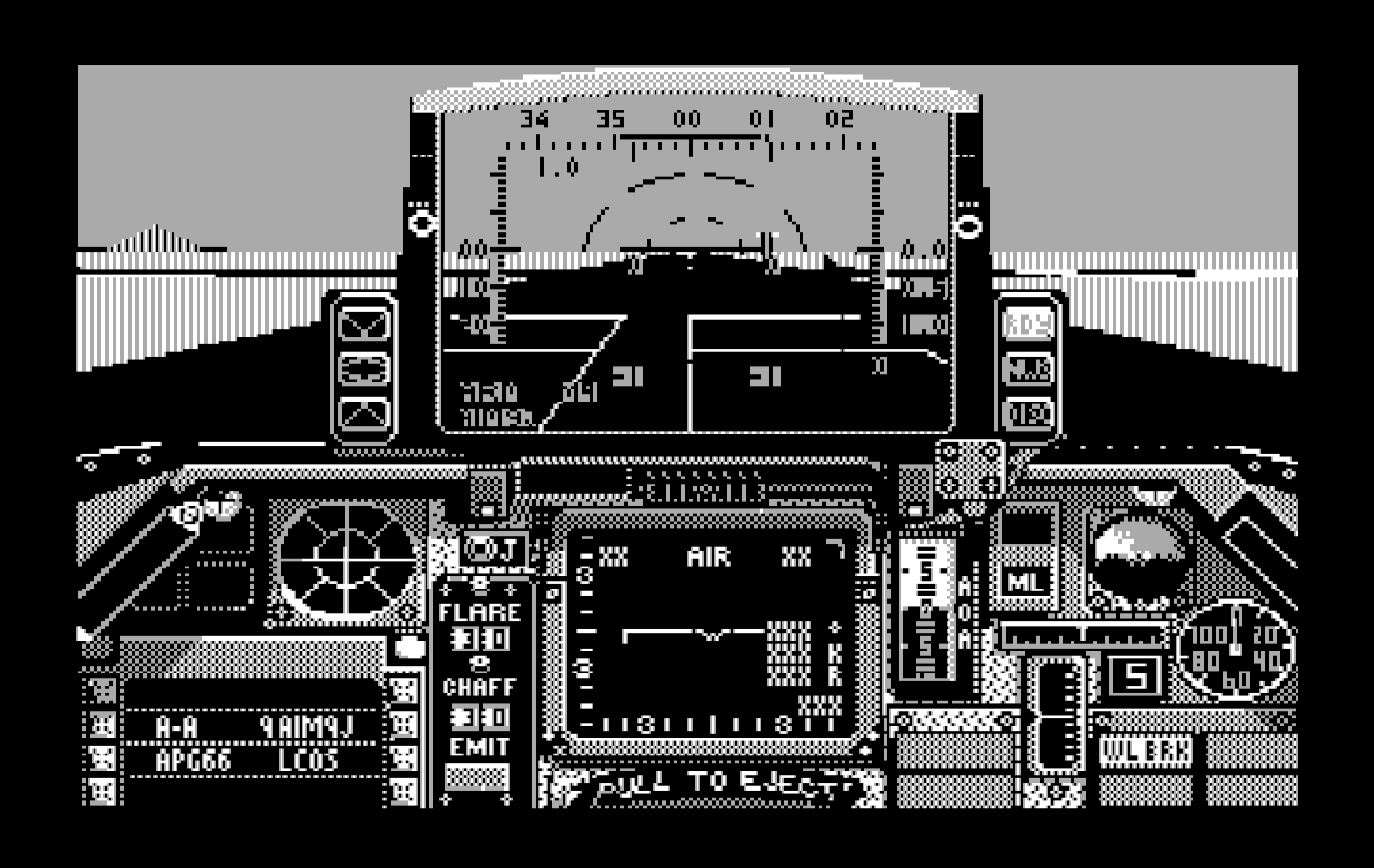 Falcon IBM PC/Compatibles Screenshot: The game starts on the runway.