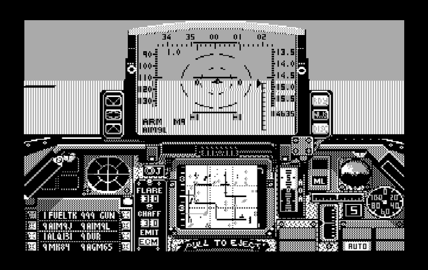 Falcon IBM PC/Compatibles Screenshot: In flight! Now to find a target...