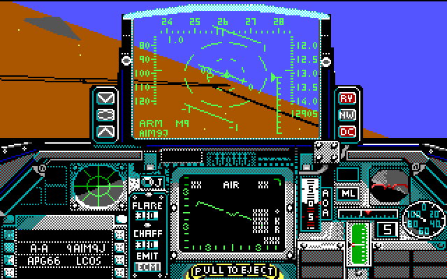 Falcon IBM PC/Compatibles Screenshot: Flying to my destination.