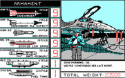 Falcon for IBM PC/Compatibles - Setting plane armaments.