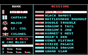 Falcon for IBM PC/Compatibles - Selecting a mission.
