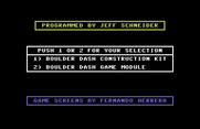 Boulder Dash Construction Kit for Commodore 64 - The main menu.