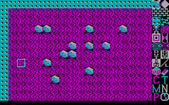 Boulder Dash Construction Kit IBM PC/Compatibles Screenshot: Starting to place some boulders on a new screen...