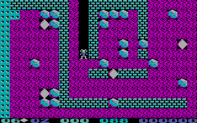 Boulder Dash Construction Kit IBM PC/Compatibles Screenshot: Collect diamonds, but avoid the boulders...