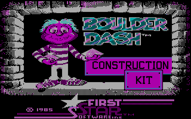 Boulder Dash Construction Kit IBM PC/Compatibles Screenshot: Title screen.