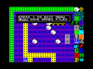 Boulder Dash Construction Kit for ZX Spectrum - Menu to load/save your cave.