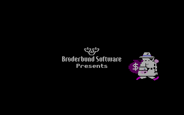 Where in the World is Carmen Sandiego? IBM PC/Compatibles Screenshot: Br0derbund logo; a crime in progress!