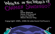 Where in the World is Carmen Sandiego? for IBM PC/Compatibles - Title screen.