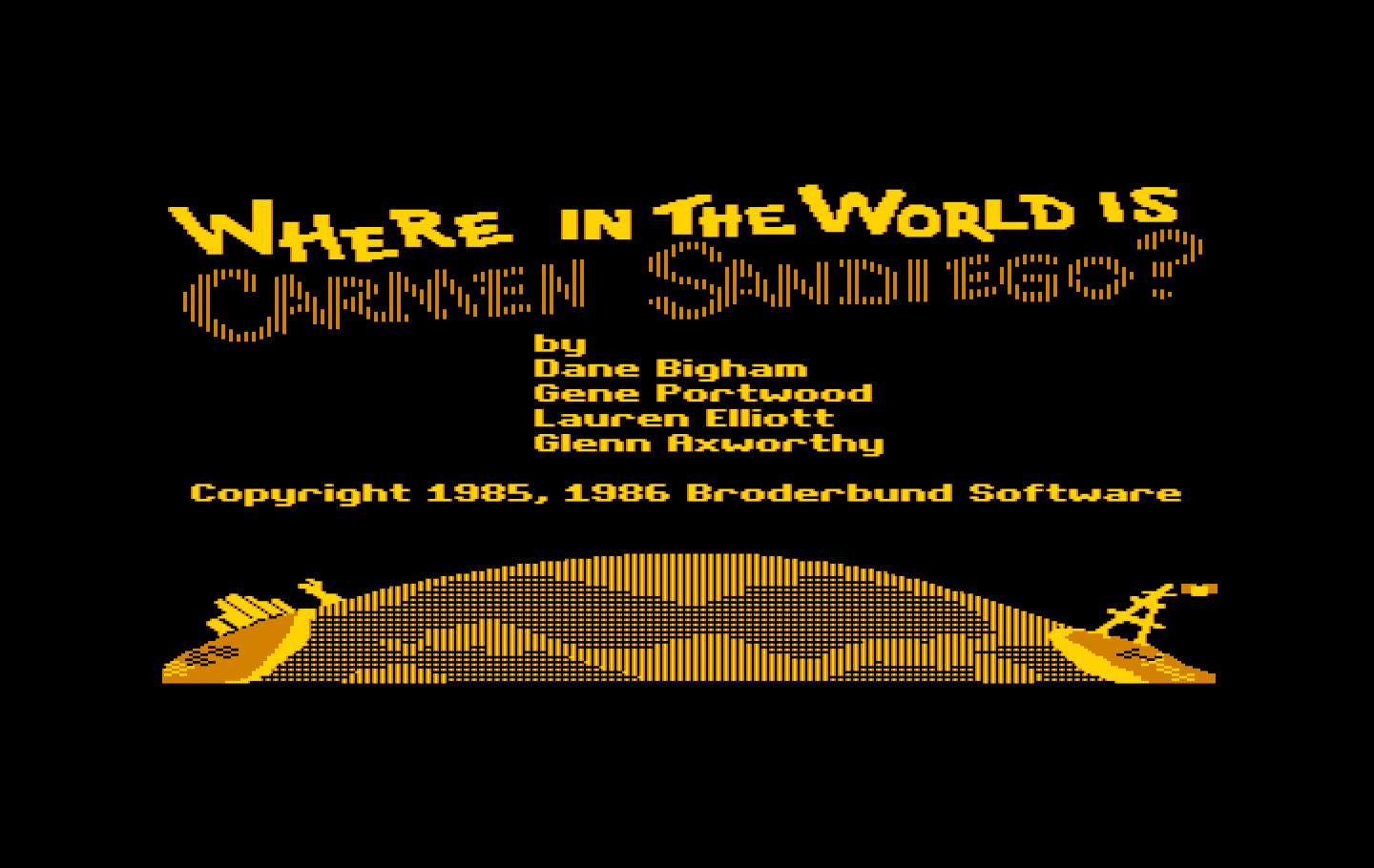 Where in the World is Carmen Sandiego? IBM PC/Compatibles Screenshot: Title screen.