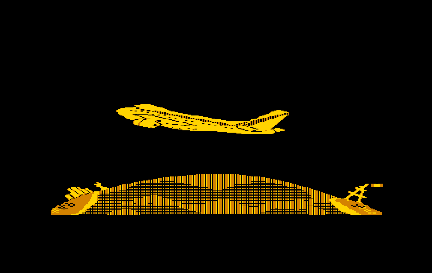 Where in the World is Carmen Sandiego? IBM PC/Compatibles Screenshot: A plane flies across the screen in the introduction...