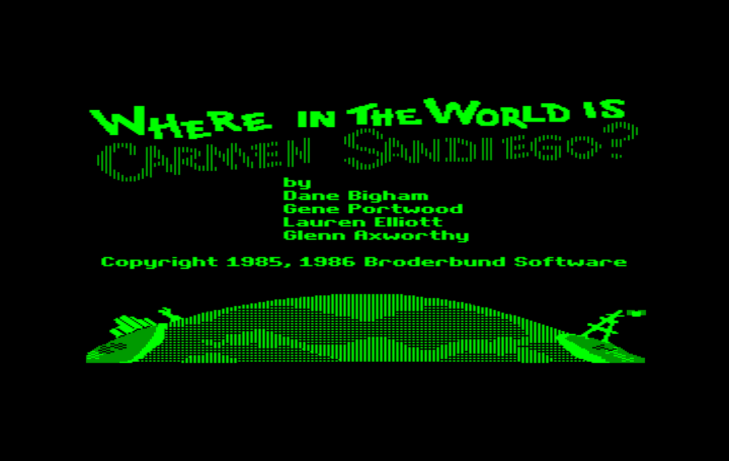 Where in the World is Carmen Sandiego? IBM PC/Compatibles Screenshot: Title screen.