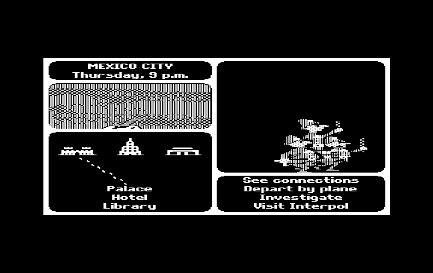 Where in the World is Carmen Sandiego? IBM PC/Compatibles Screenshot: I have an arrest warrant, time to take him into custody...