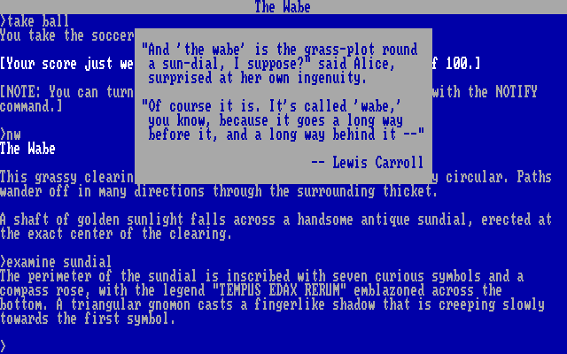 Trinity IBM PC/Compatibles Screenshot: A quote appears...