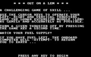 Out on a LEM for IBM PC/Compatibles - Title screen and game instructions.