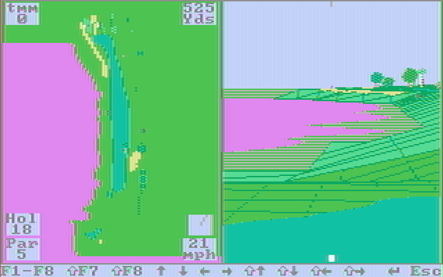 Championship Golf: The Great Courses of the World - Volume One: Pebble Beach IBM PC/Compatibles Screenshot: The famous 18th hole.