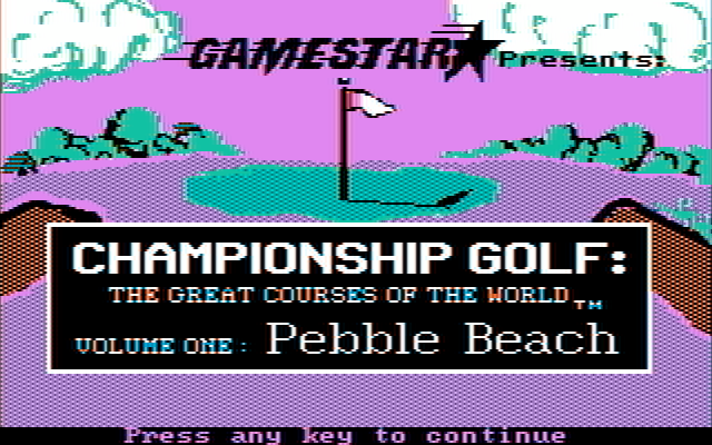 Championship Golf: The Great Courses of the World - Volume One: Pebble Beach IBM PC/Compatibles Screenshot: Title screen.