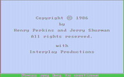 Championship Golf: The Great Courses of the World - Volume One: Pebble Beach for IBM PC/Compatibles - Copyright screen.