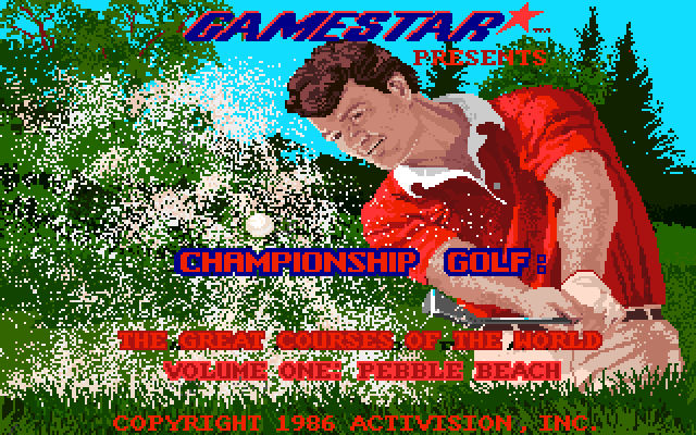 Championship Golf: The Great Courses of the World - Volume One: Pebble Beach Amiga Screenshot: Title screen.