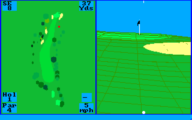 Championship Golf: The Great Courses of the World - Volume One: Pebble Beach Amiga Screenshot: Near the green.