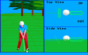 Championship Golf: The Great Courses of the World - Volume One: Pebble Beach for Amiga - Hitting a shot.