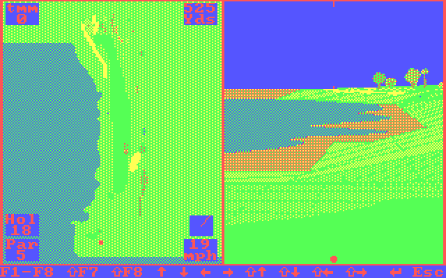 Championship Golf: The Great Courses of the World - Volume One: Pebble Beach IBM PC/Compatibles Screenshot: The famous 18th hole.