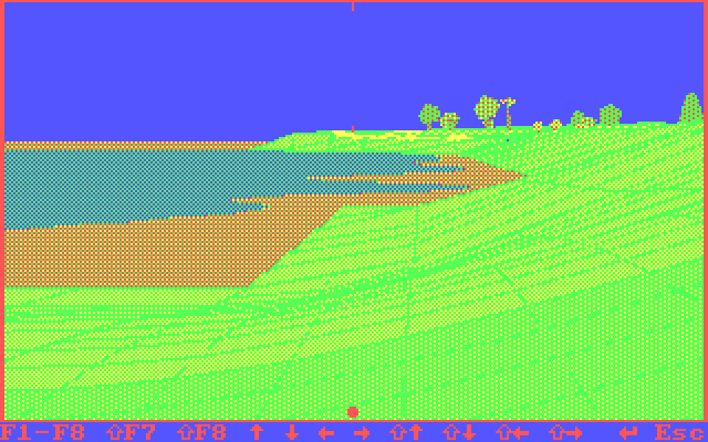 Championship Golf: The Great Courses of the World - Volume One: Pebble Beach IBM PC/Compatibles Screenshot: The view can be adjusted to one of several options.