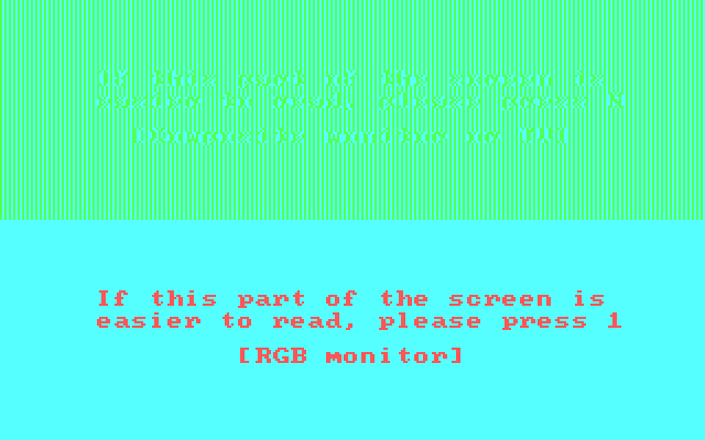 Championship Golf: The Great Courses of the World - Volume One: Pebble Beach IBM PC/Compatibles Screenshot: Monitor type selection.