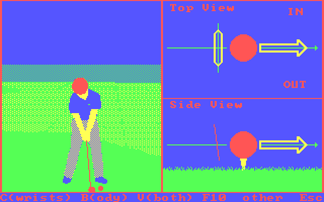 Championship Golf: The Great Courses of the World - Volume One: Pebble Beach IBM PC/Compatibles Screenshot: Ready to swing...