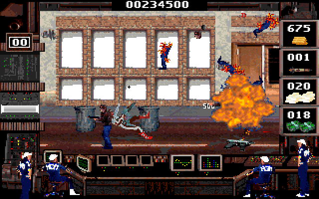 Crime Wave IBM PC/Compatibles Screenshot: Ouch, I'm hit!