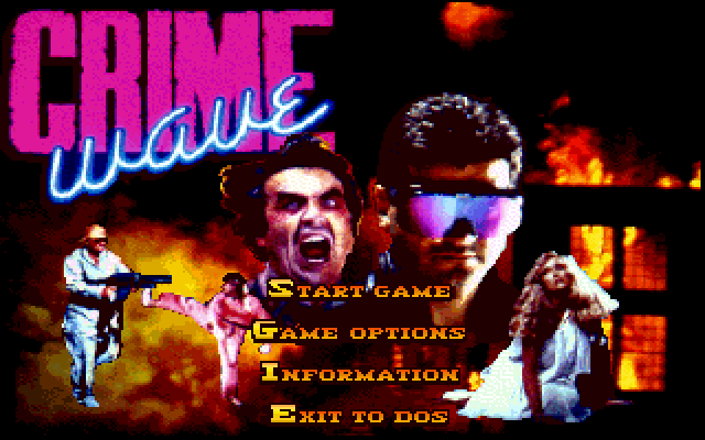 Crime Wave IBM PC/Compatibles Screenshot: The main menu.