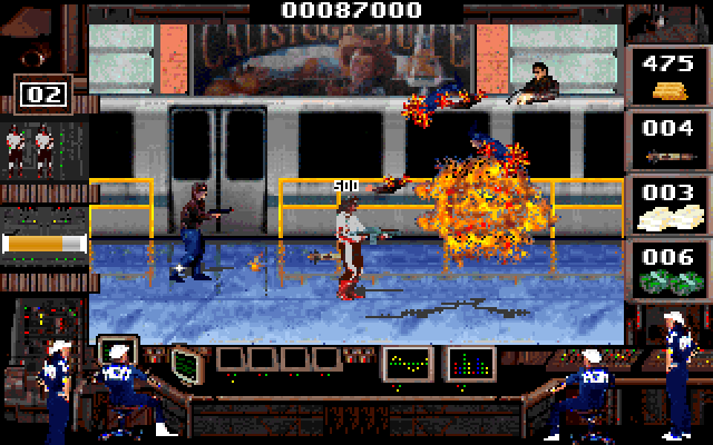 Crime Wave IBM PC/Compatibles Screenshot: Earn points for successfully eliminating opponents...