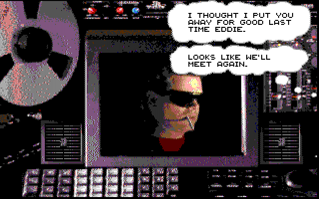 Crime Wave IBM PC/Compatibles Screenshot: Looks like we'll meet this character again...