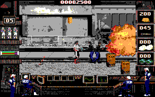 Crime Wave IBM PC/Compatibles Screenshot: One opponent destroyed, many to go...