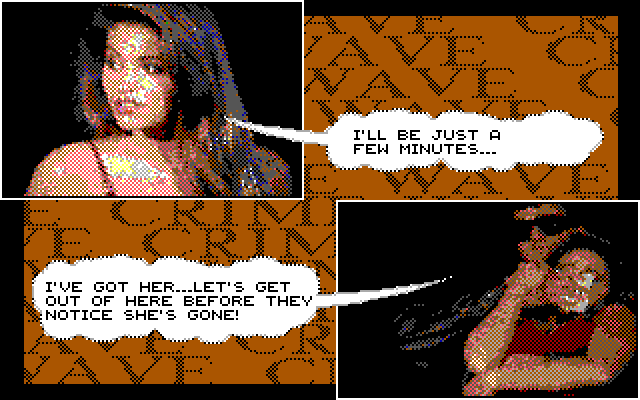 Crime Wave IBM PC/Compatibles Screenshot: Intro; the presidents daughter is kidnapped!