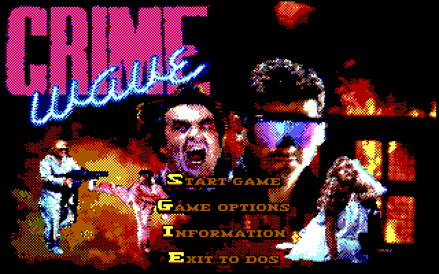 Crime Wave IBM PC/Compatibles Screenshot: The main menu.