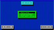 Crime Wave for IBM PC/Compatibles - The main configuration menu.