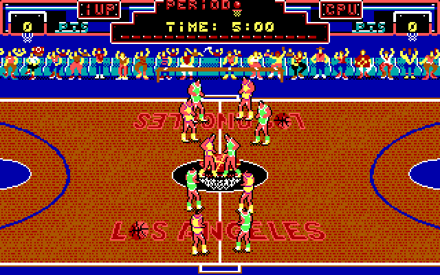 Double Dribble IBM PC/Compatibles Screenshot: Game start.