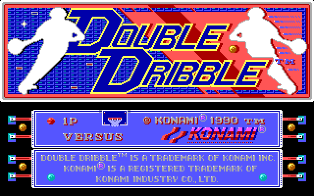 Double Dribble IBM PC/Compatibles Screenshot: Title screen.