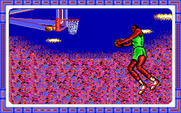Double Dribble for IBM PC/Compatibles - Green team goes for a slam dunk...