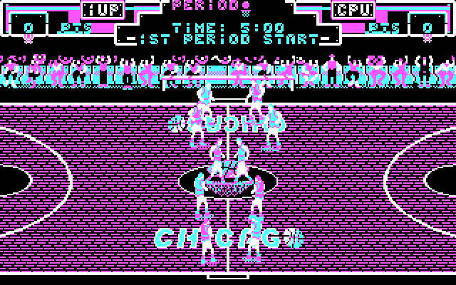 Double Dribble IBM PC/Compatibles Screenshot: Game start.