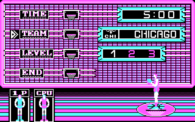 Double Dribble IBM PC/Compatibles Screenshot: The main game menu.