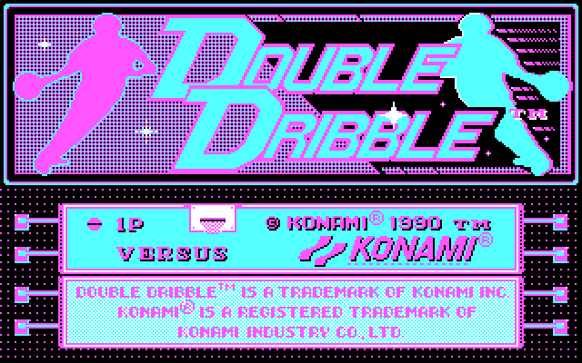 Double Dribble IBM PC/Compatibles Screenshot: Title screen.