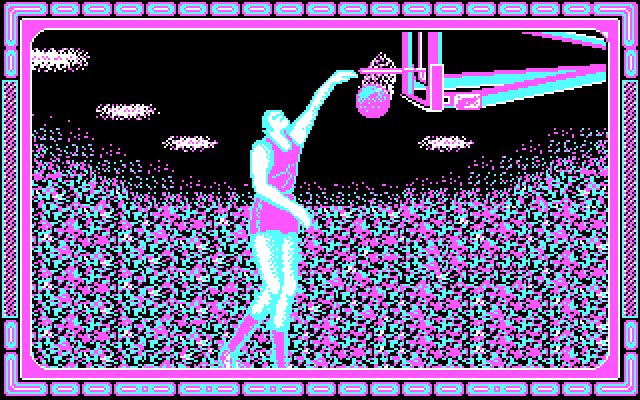 Double Dribble IBM PC/Compatibles Screenshot: It's a slam dunk!