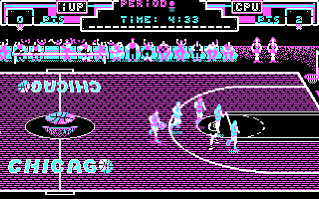 Double Dribble IBM PC/Compatibles Screenshot: Getting ready to take a shot...