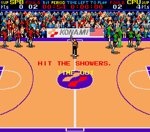 Double Dribble Arcade Screenshot: Time to hit the showers...