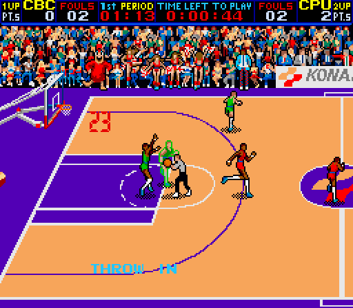 Double Dribble Arcade Screenshot: Throw in.