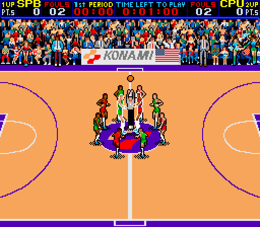 Double Dribble Arcade Screenshot: Game start.
