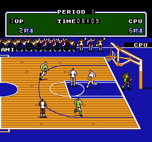 Double Dribble NES / Famicom Screenshot: Out of bounds...