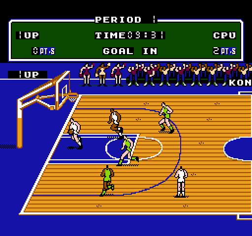 Double Dribble NES / Famicom Screenshot: Computer player scores!