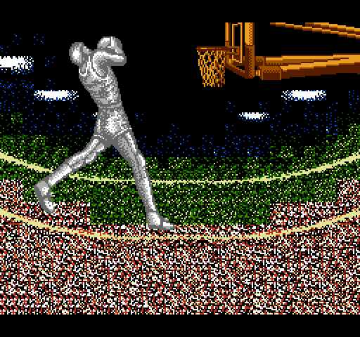 Double Dribble NES / Famicom Screenshot: Attempting a slam dunk...